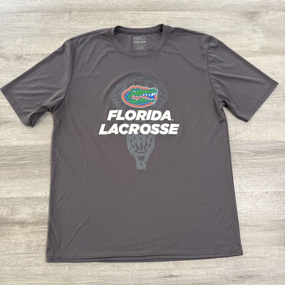 Florida Gators Lacrosse Shirt NCAA Men’s Gray Large Polyester Performance Tee
